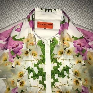 Clover Canyon floral silk blouse sz L